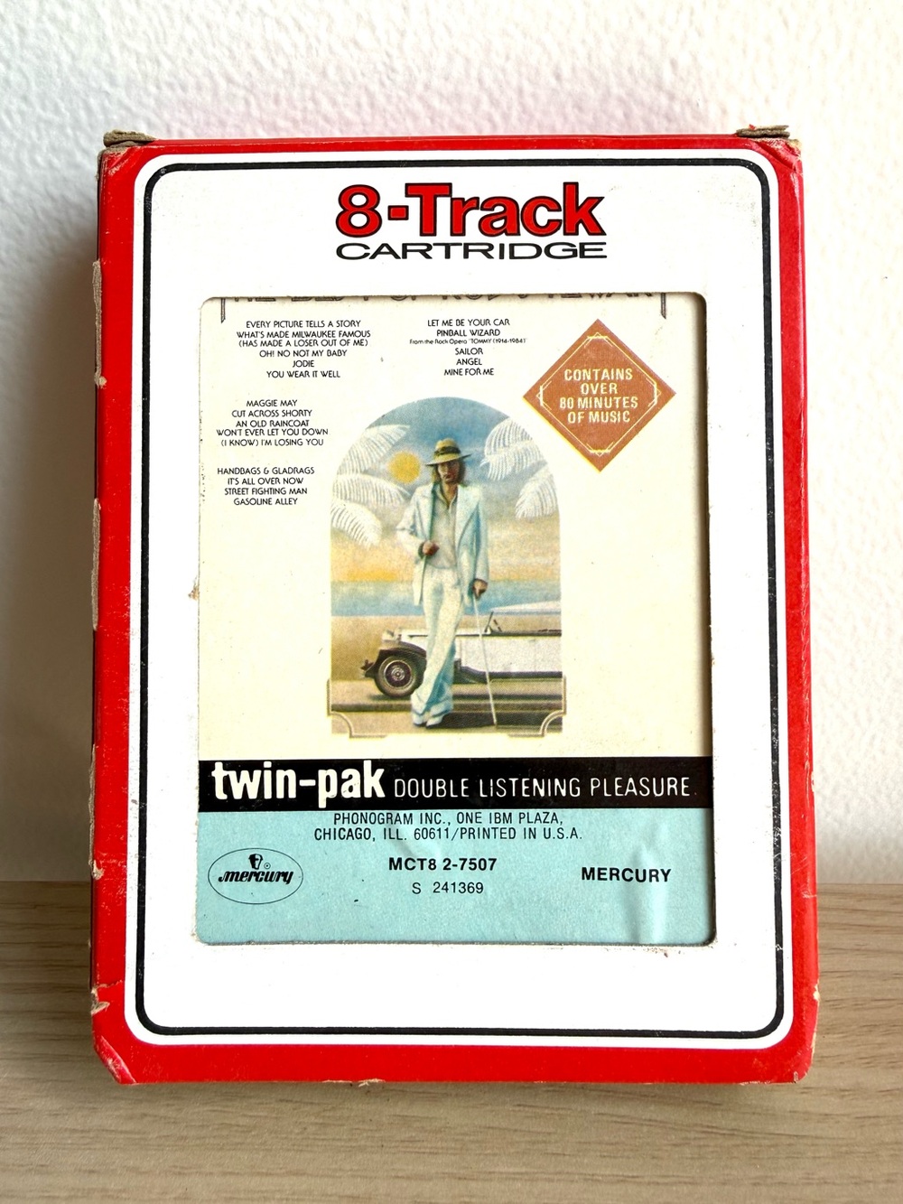 Rod Stewart The Best Of Vintage 8-Track Tape Mercury Twin-Pak 1976 Slipcase Rare